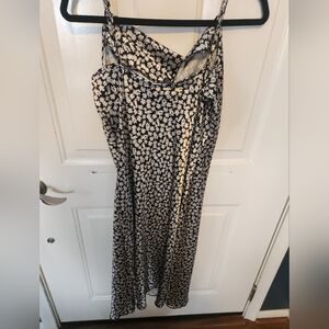 Bebe Black and White Asymmetrical Floral Dress